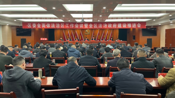 我区召开区委全面依法治区工作会议暨全区法治政府建设推进会